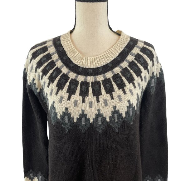 URBAN OUTFITTERS BDG OVERSIZED FAIR ISLE NORDIC WOOL BLEND KNIT SWEATER SMALL - Picture 2 of 10